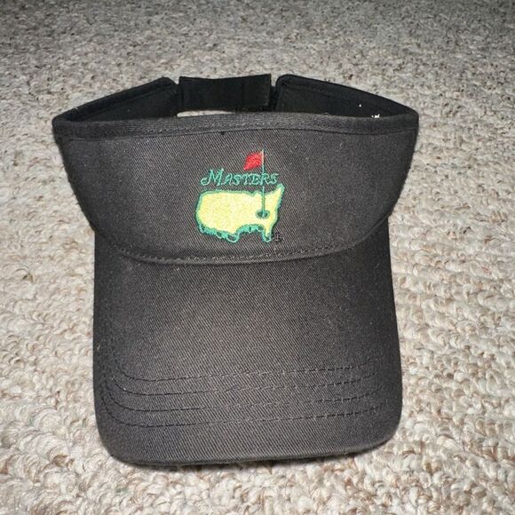 Masters Low Rider Golf Visor Augusta National Core Logo Adj Unisex Black EUC - Picture 2 of 6